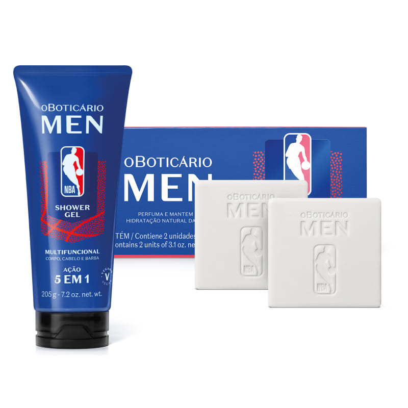 Combo Men NBA: Shower Gel 200g + Sabonete Em Barra 2x 90g | O Boticário | oBoticario (BR)