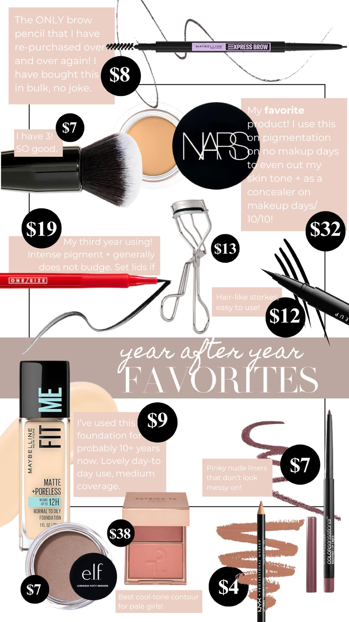 I’m not very comfortable in the make up and beauty world so when I find a product that works, I usually stick to it and just continue to re-buy it. And this is my list of products that I have either had for years or have already re-bought at least twice 🤍✨






Makeup, blush, eyeliner, waterproof, eyeliner, elf brush, nurse, pot, concealer, thick concealer, breathable, foundation, contour for pale girls, nude lip, creamy lip, liner, eyelash, curler, pink, blush


#LTKStyleTip #LTKBeauty #LTKMostLoved