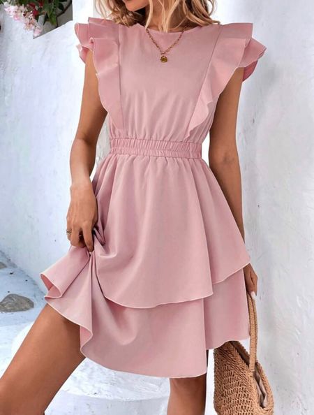 This lovely dress can be worn up or down depending on your accessories!

#pinkfrilldress #pinkdress #weddingguestdress 

#LTKstyletip #LTKsalealert #LTKSeasonal