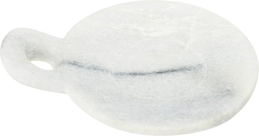 Creative Co-Op Small Marble Handle Dish, 4", White | Amazon (US)