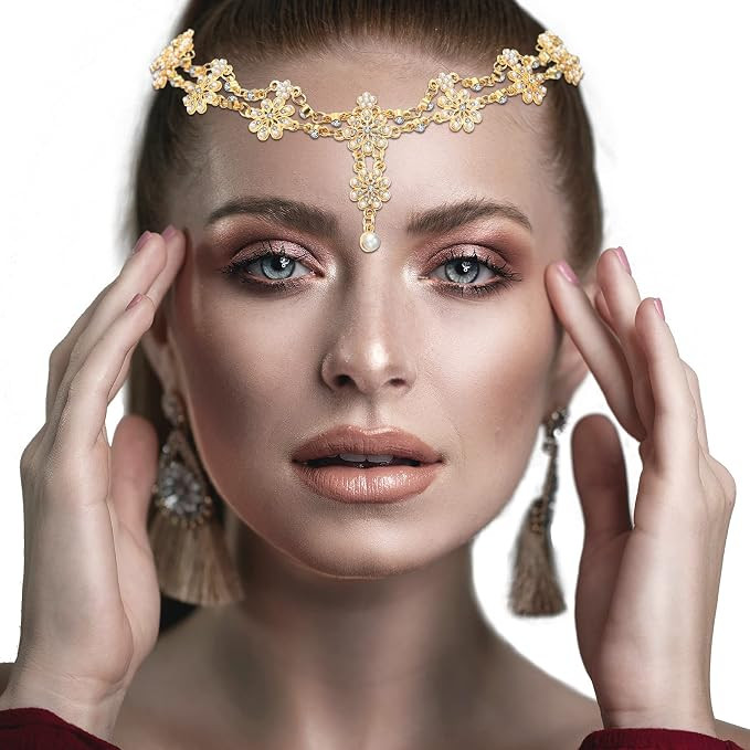 Head Chain Jewelry Headpiece Rhinestone Wedding Headband Headpiece Bohemian Style Rhinestone Head... | Amazon (US)
