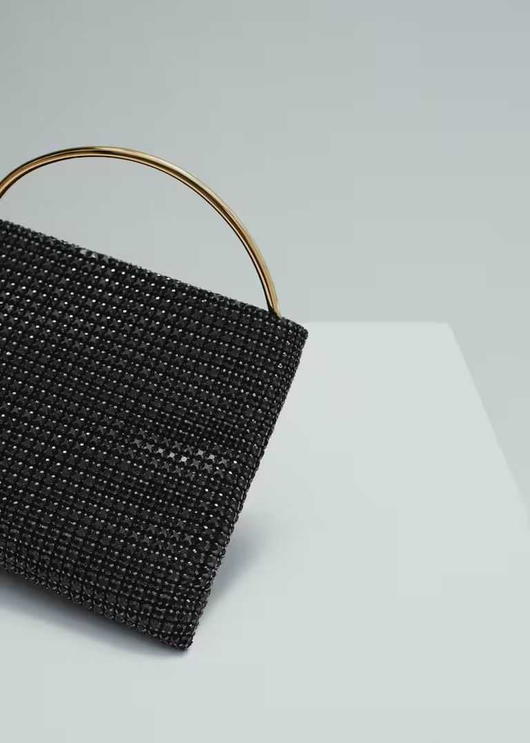 Rhinestone bag with rigid handle -  Women | Mango USA | MANGO (US)