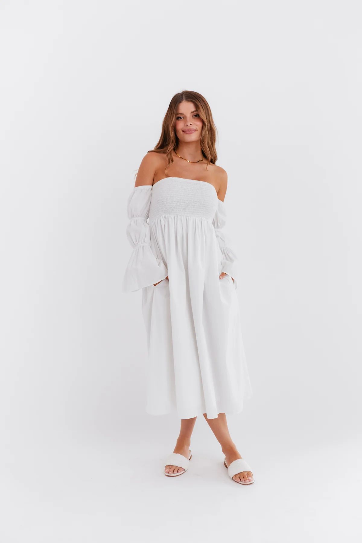 MAGNOLIA WHITE MAXI DRESS | Kittenish