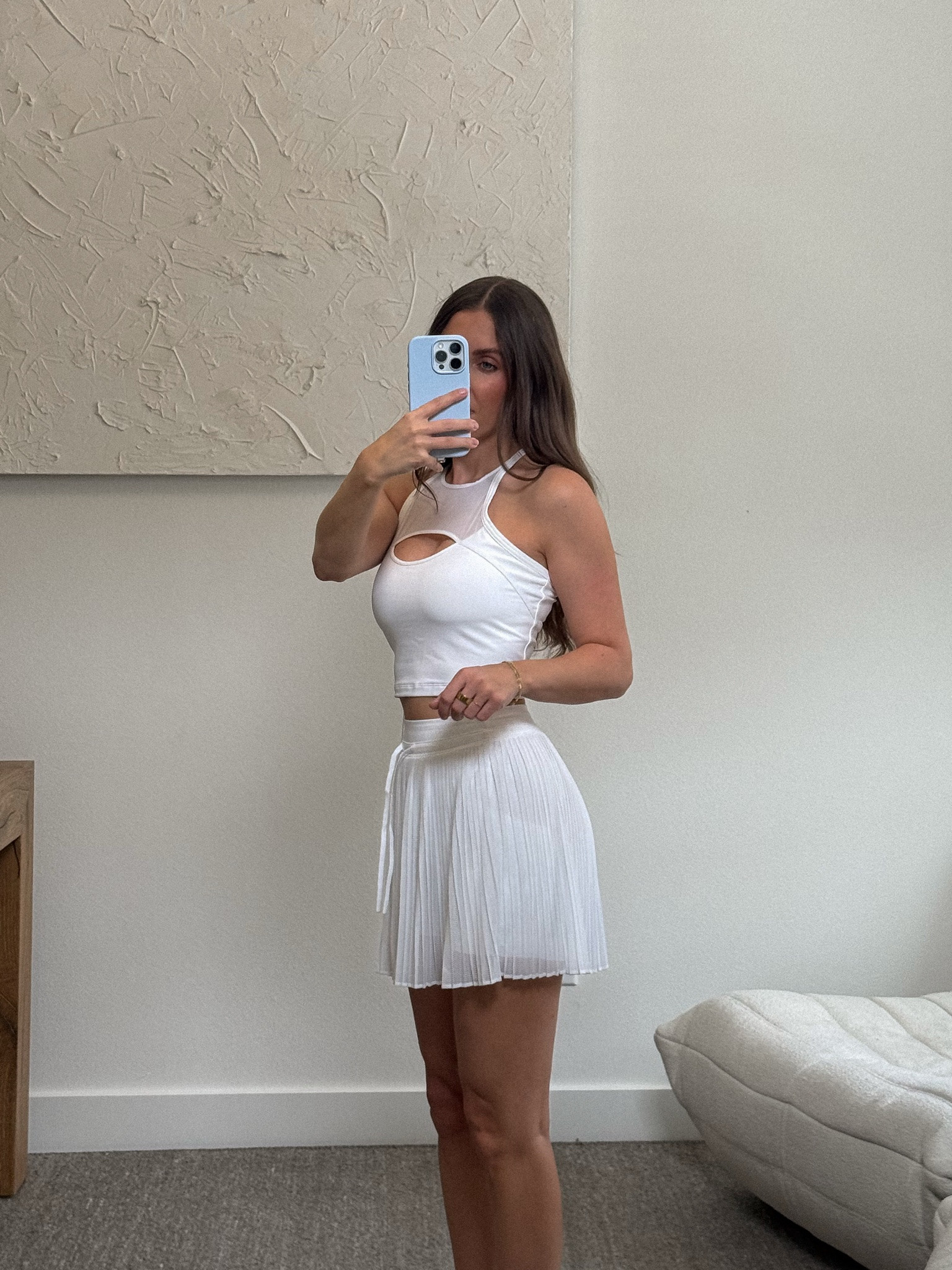 Pickleball whites 🤍

white tennis outfit, tennis skirt, pleated tennis skirt, white workout top, activewear set, tennis outfit, pickleball outfit, summer activewear, sporty outfit, athleisure

#LTKSeasonal #LTKfitnessgoals #LTKActive