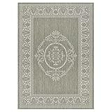 Couristan Recife Antique Medallion Indoor/Outdoor Area Rug, 8'6" Round, Sage Leaf Green-Ivory | Amazon (US)