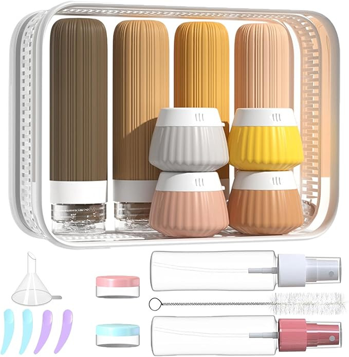 18Pack Travel Bottles for Toiletries TSA Approved Silicone Travel Containers for Toiletries, Leak... | Amazon (US)
