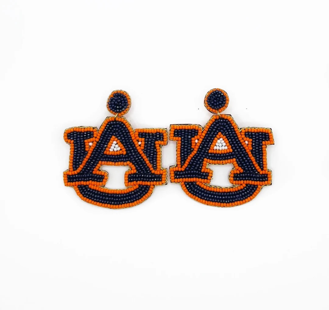 University of Auburn, Beaded Statement Earrings, Game Day, Tailgate Fashion, Handmade Earrings, S... | Etsy (US)