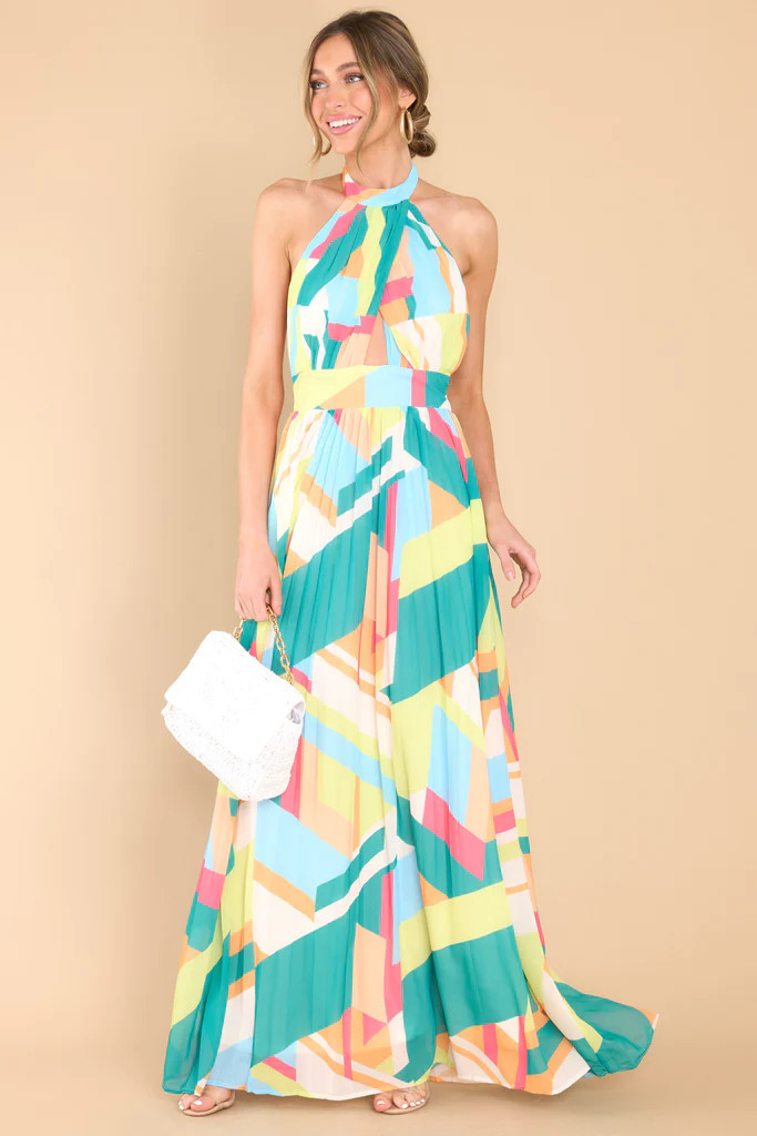 Do It Anyway Green Multi Print Maxi Dress | Red Dress 