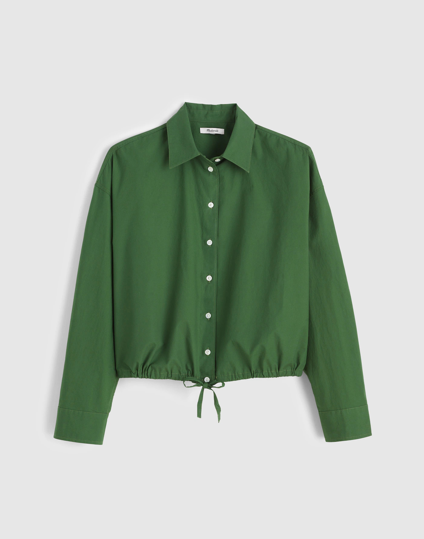 Drawstring Button-Up Shirt in Poplin | Madewell