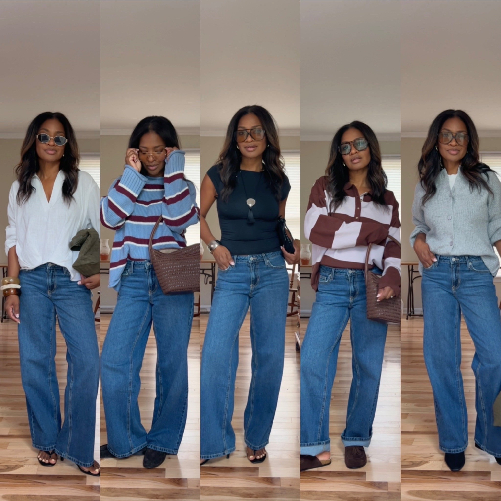 I am wearing a size 4 in the jeans. I am wearing a small and the white blouse from Zara. And I’m wearing a small in all of the other shirts and sweaters. ￼

#LTKootd #LTKgrwm #LTKOver40