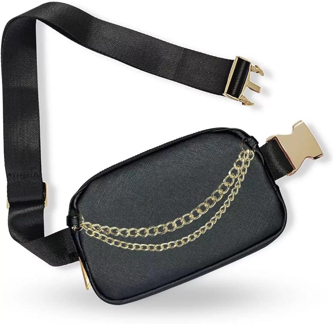 Boutique Luxury Chain Belt Bag | Crossbody Bag Leather Fanny Pack for Women  Fashionable | Cute Everywhere Bum Hip Waist Designer Pack | Small Travel