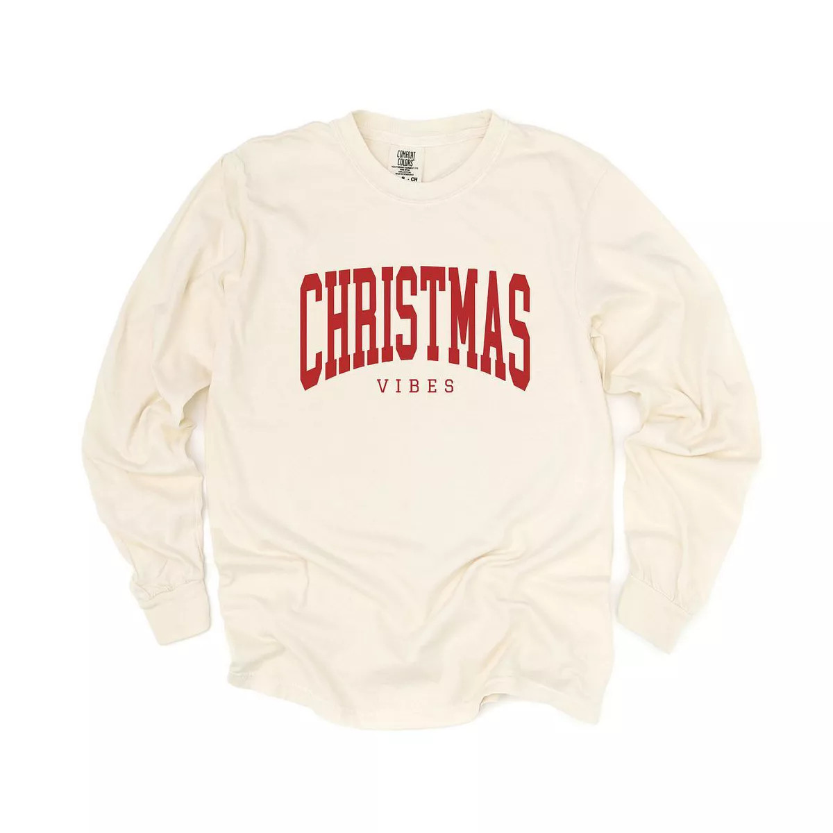 Simply Sage Market Women's Christmas Vibes Varsity Long Sleeve Garment Dyed Tee | Target