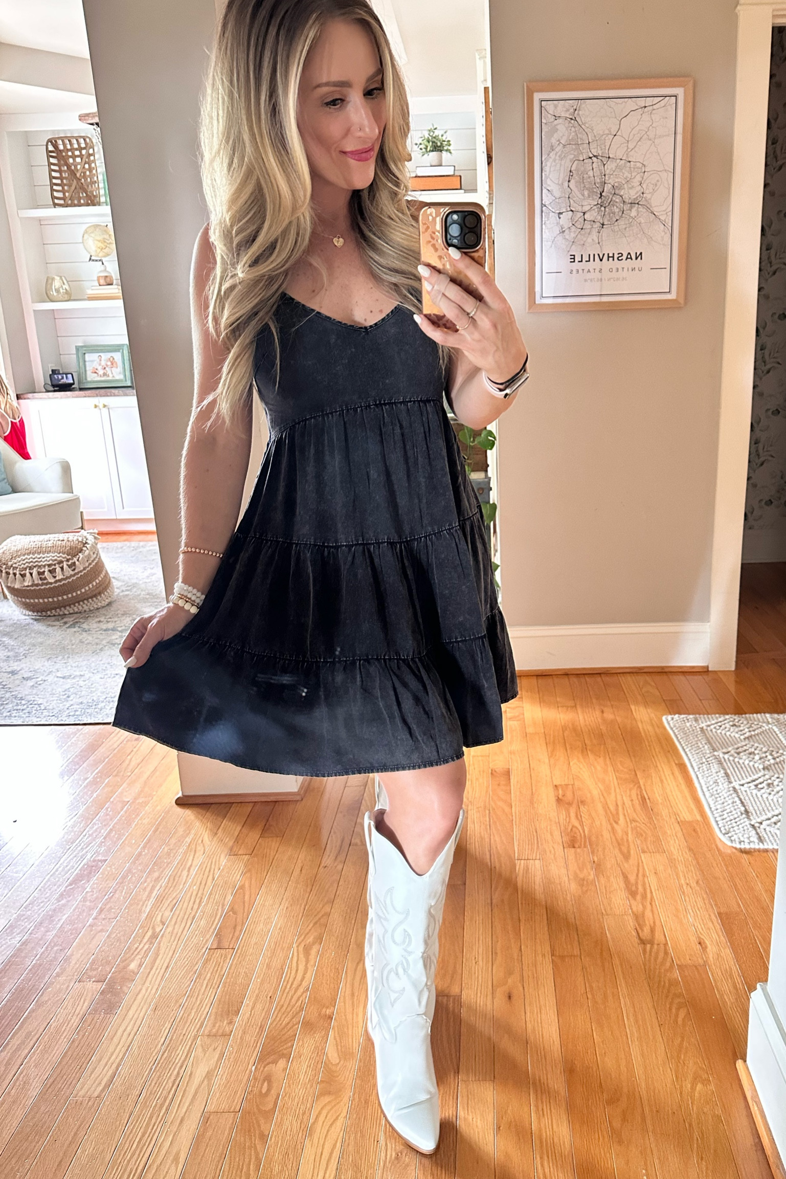 The perfect concert outfit!!!! This dress comes in a blue denim as well! I’m wearing my true size small and size 7 in boots! 

#LTKU #LTKstyletip #LTKFind