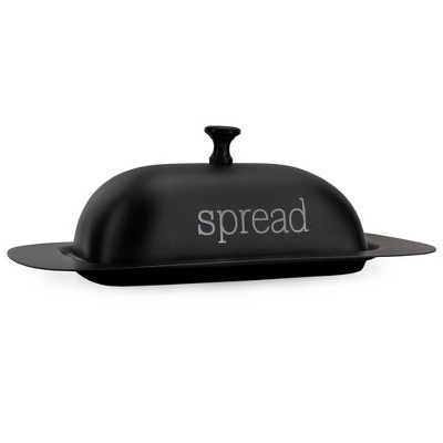 AuldHome Design Enamelware Butter Dish (Black), Spread Serving Dish w/ Cover | Target