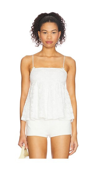 MORE TO COME Solana Babydoll Top in White. - size S | Revolve Clothing (Global)