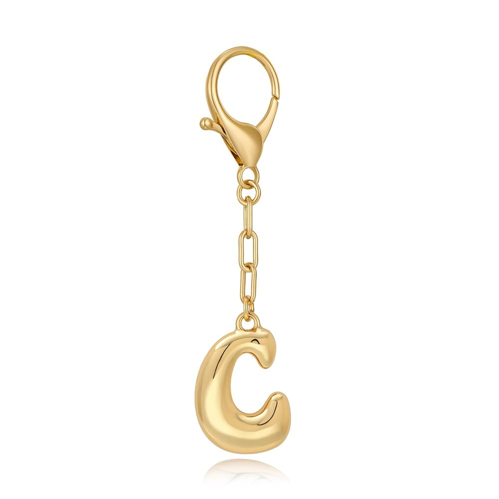 LILIE&WHITE Gold Bubble Initial Keychain For Women Handbag Charms Fashion Alphabet Keychain Acces... | Amazon (US)
