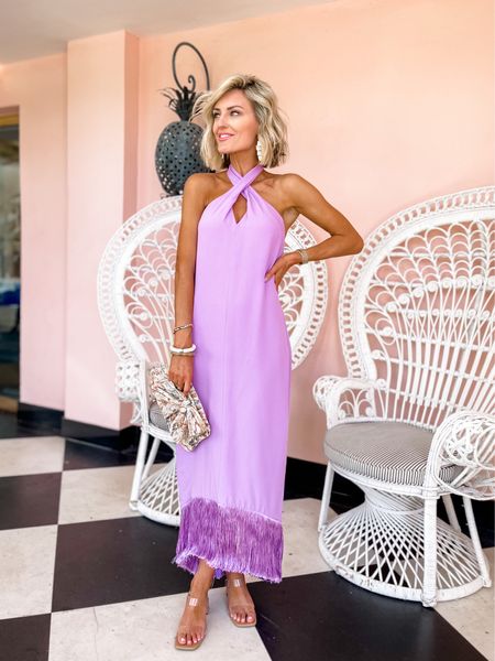 I’m loving the fringe detail on this purple maxi! Wearing a 0! A great summer wedding guest option 

Loverly Grey, wedding guest dress

#LTKwedding #LTKSeasonal #LTKstyletip