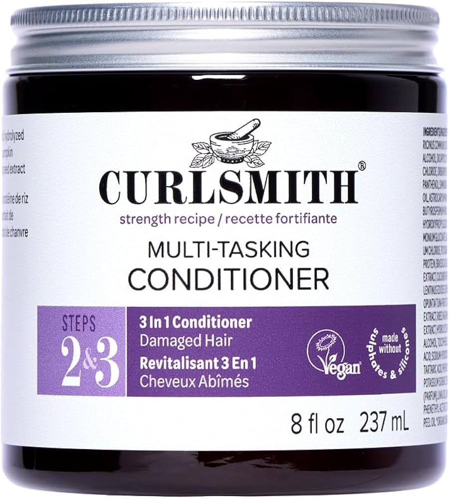 CURLSMITH Multi-Tasking Conditioner - 3-in-1, Use as a Protein-Rich Rinse-Out or Leave-In or Deep... | Amazon (US)