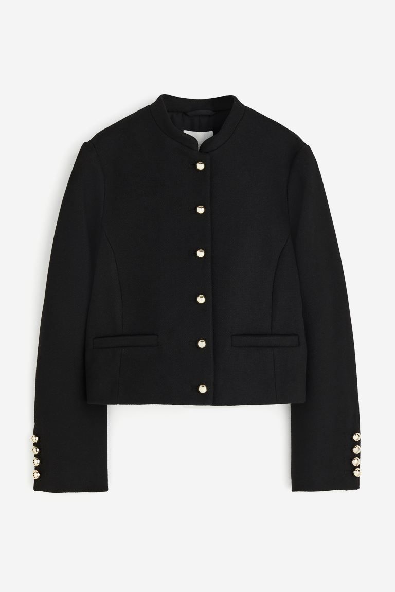 Button-detail Jacket - Black - Ladies | H&M US | H&M (US + CA)