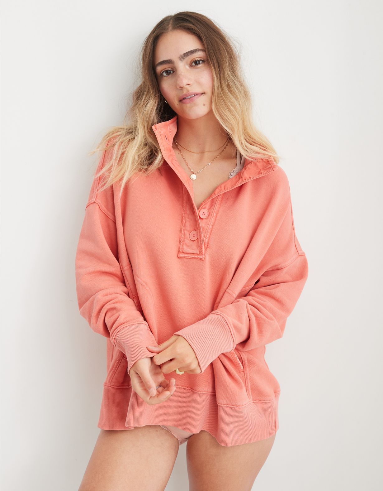 Aerie The Good Times Henley Sweatshirt | American Eagle Outfitters (US & CA)