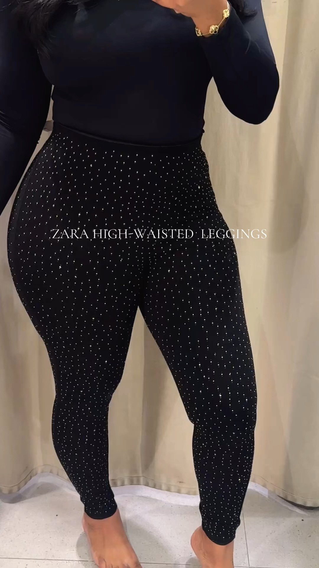 Winter outfit ZARA HIGH-WAISTED SPARKLY LEGGINGS.

I’m wearing a size medium, they do run a little bit smaller  
size reference 167lb 5”4 

Will pinned details on my LTK below 

High-waisted leggings with an elastic waistband. Featuring sparkly bead detailing on the fabric.

#zara #rhinestones #leggingsoutfit #leggingsoutfit #zaranewin

#LTKHoliday #LTKU #LTKFindsUnder50
