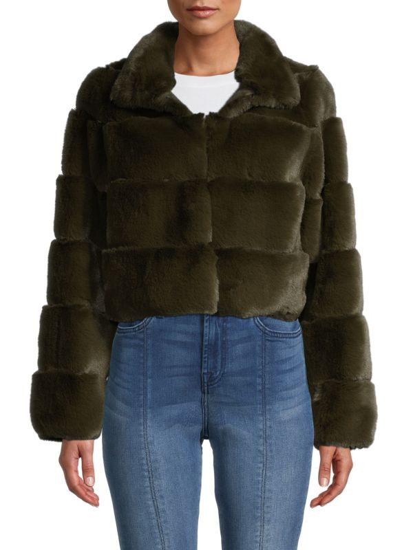 BELLE FARE Faux Fur Cropped Jacket on SALE | Saks OFF 5TH | Saks Fifth Avenue OFF 5TH
