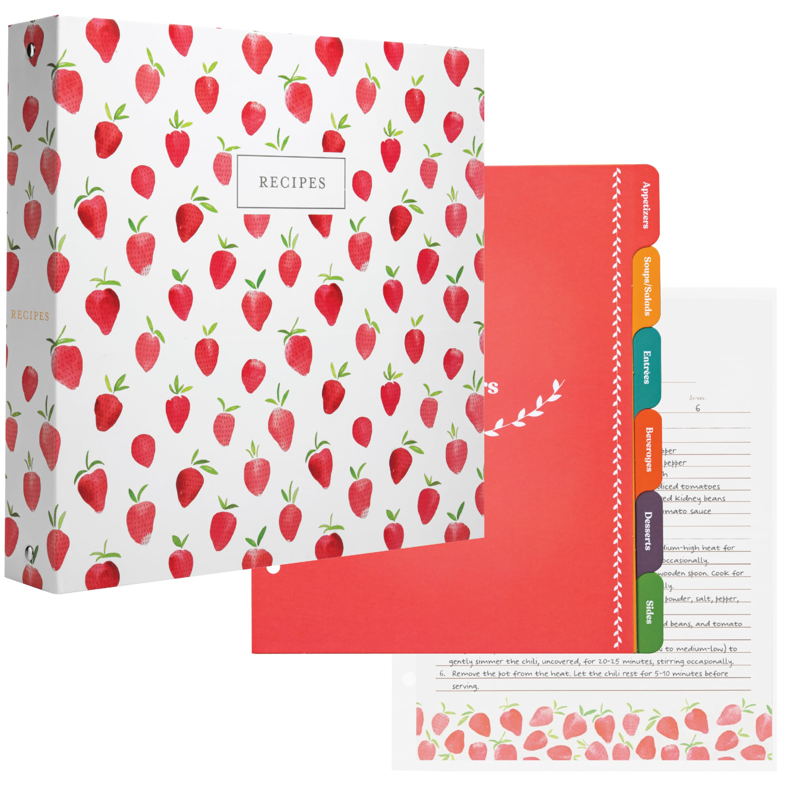 Jot & Mark 8.5" x 11" 3 Ring Recipe Binder with Spill-Proof Clear Binder Sleeves Sheet Protector,... | Amazon (US)