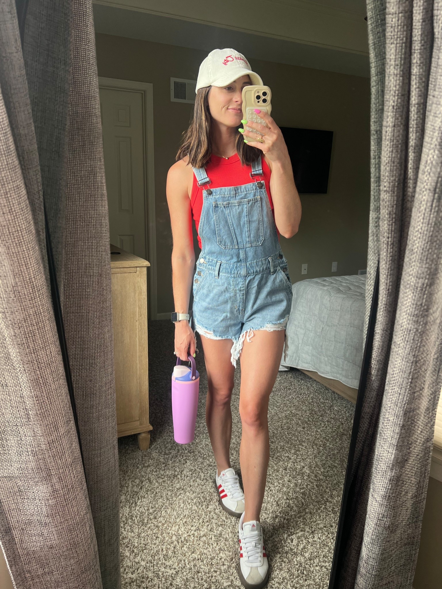 Shortalls are old from Pink Lily, but linked similar. The tank is racerbqck style and slightly cropped, but won’t show skin with high waisted bottoms. Water bottle color is sold out but linked similar! 

#LTKFindsUnder50 #LTKStyleTip #LTKSeasonal