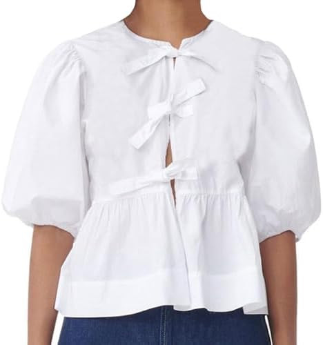 Blusa feminina com estampa de leopardo com estampa de leopardo e manga bufante 3/4 de comprimento | Amazon (BR)