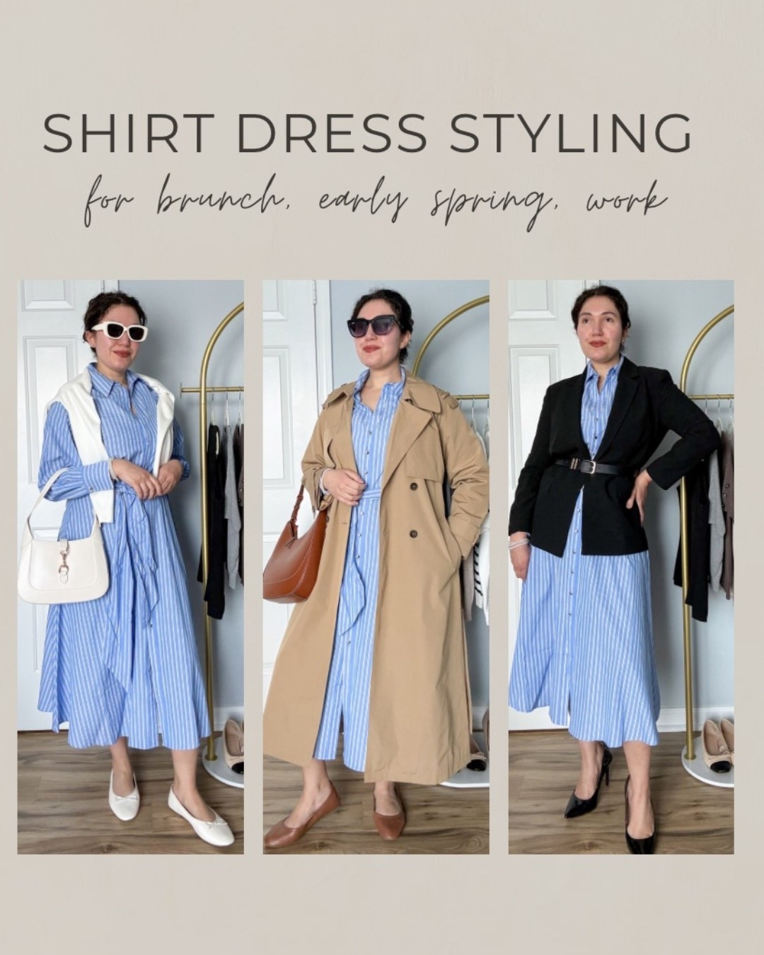 Shirt dress, spring outfits, spring dress, workwear, office outfit, chic outfit, classy dress, trenchcoat, brunch outfits ￼

#LTKSpringSale #LTKWorkwear #LTKOver40