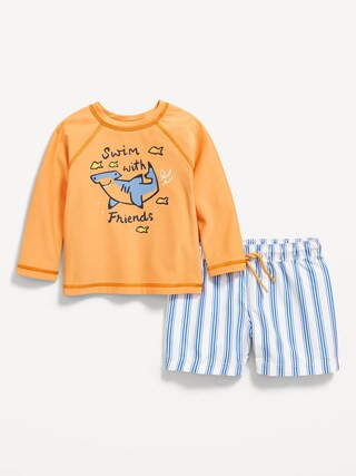 Long-Sleeve Rashguard Swim Top and Shorts Set for Baby | Old Navy (US)