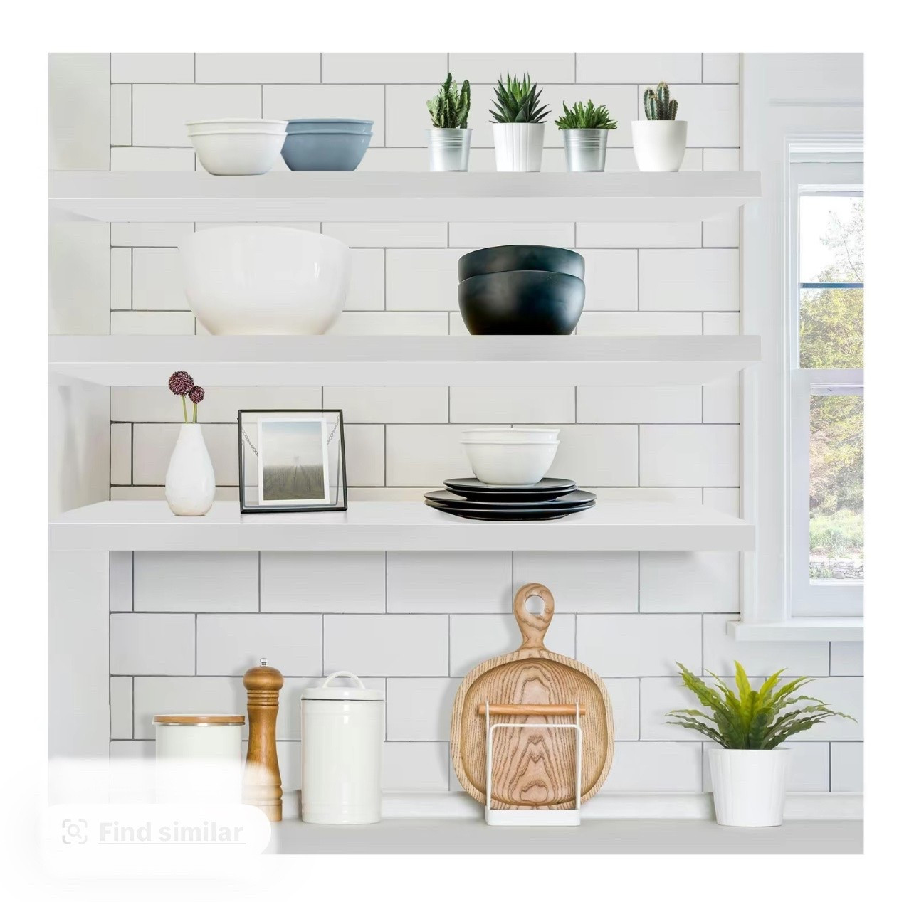 OVC 3 pack Wall floating shelves. 
35”x9”x1.5” shelves that can hold up to 22 lbs.

#LTKHome
