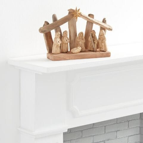 Driftwood and Paper Pulp Nativity Scene Decor | World Market
