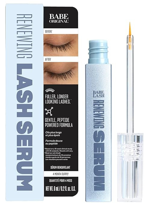 BABE ORIGINAL Renewing Lash Serum – Peptide-Infused Eyelash Serum for Fuller, Longer-Looking Na... | Amazon (US)