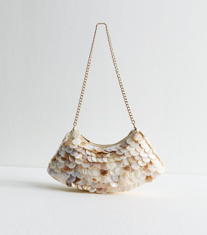 Cream Shell Embellished Shoulder Bag | New Look | New Look (UK)