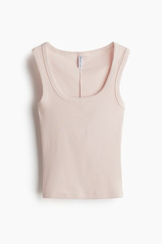 H & M - Ribbed Tank Top - Light Pink | H&M (US + CA)