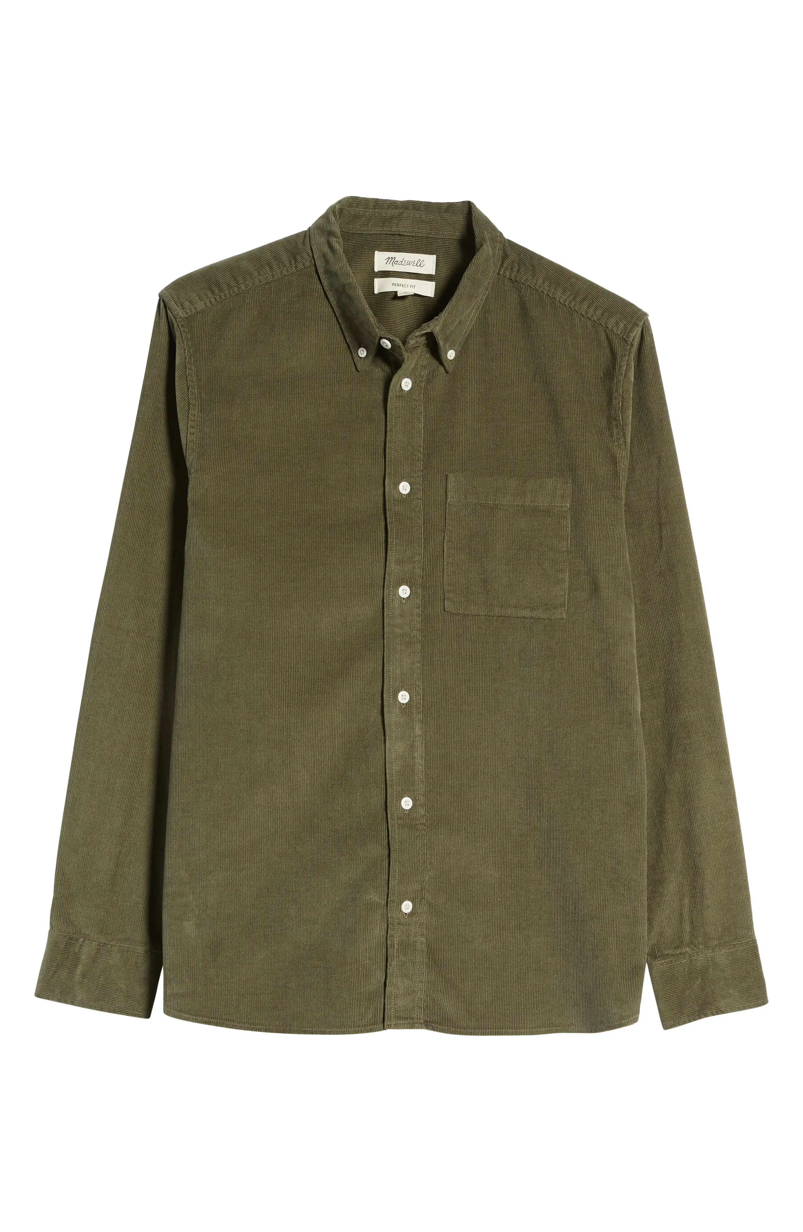 Madewell Corduroy Perfect Button-Down Shirt, Size Small in Sahara Sand at Nordstrom | Nordstrom