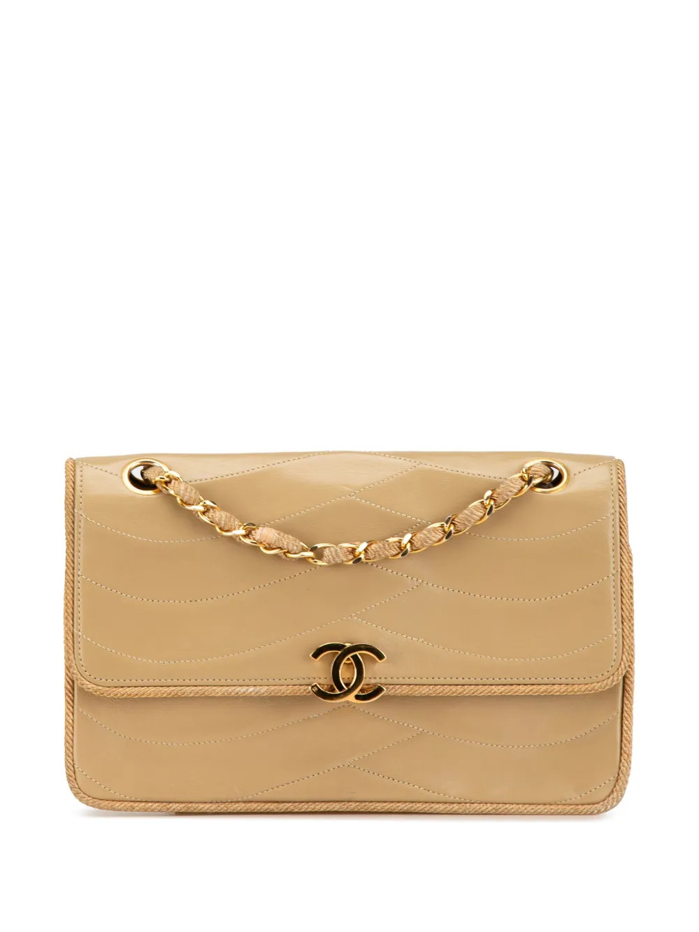 CHANEL Pre-Owned 1984-1986 Kleine Wave Schultertasche Mit Lammleder | Braun | FARFETCH TR | Farfetch Global