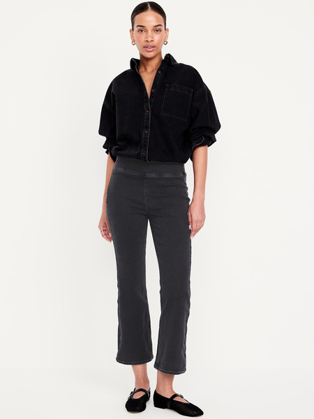 High-Waisted Weekender Pull-On Crop Flare Jeans | Old Navy | Old Navy (US)