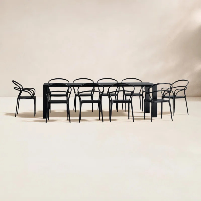 Comet 10-Person Patio Dining Set with Extendable Rectangular Table | Wayfair North America