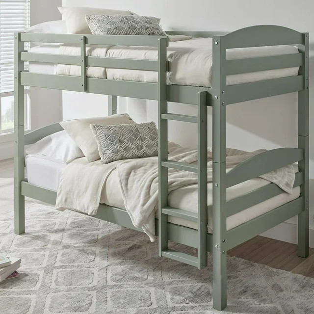 Better Homes & Gardens Leighton Kids Solid Wood Twin-over-Twin Convertible Bunk Bed with Ladder a... | Walmart (US)