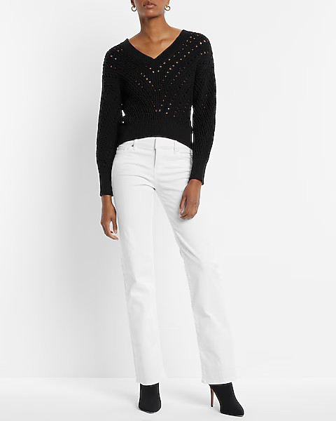 Editor Low Rise White Bootcut Jeans | Express