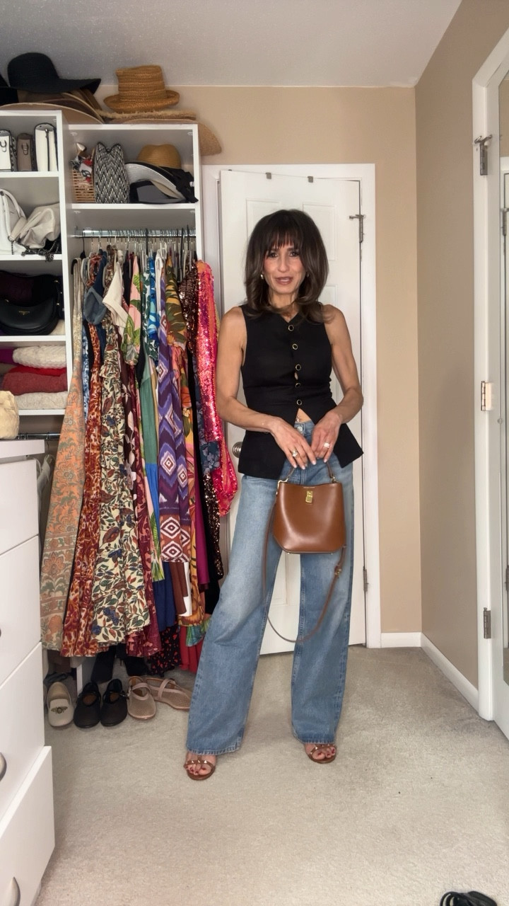 Vest fits true to size. Also comes in white.

Jeans run large. I sized down to a 23

Shoes fits half a size small. I’m wearing 37.5

#LTKTravel #LTKStyleTip #LTKOver40