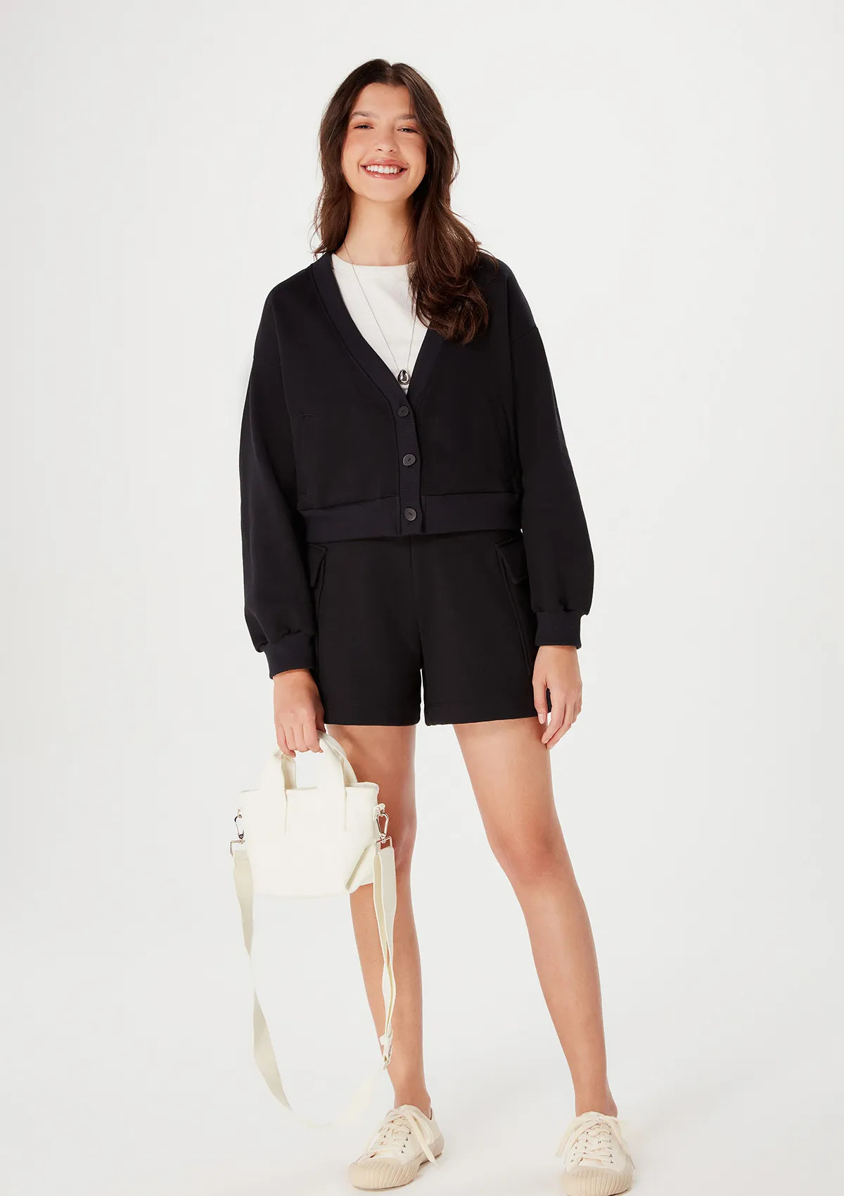 Cardigan Básico Em Moletom Feminino Com Botões - Hering Store | Hering (BR)