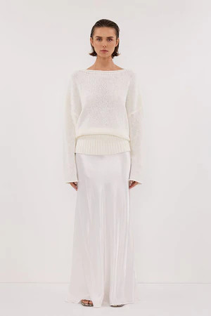 JULES WHITE LONG SLEEVE KNIT TOP | DISSH