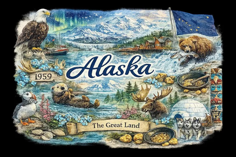 Alaska Watercolor Clipart | Northern Wilderness Travel Art (digital Download) - Etsy | Etsy (Global)