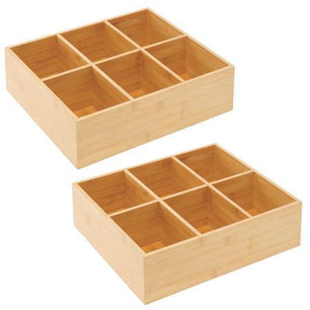 mDesign Bamboo Kitchen Pantry Organizer Bin - Natural Wood | Walmart (US)