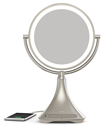 iHome 9" Double-sided Vanity Mirror with Bluetooth Audio / Speakerphone and USB Charging | Amazon (US)