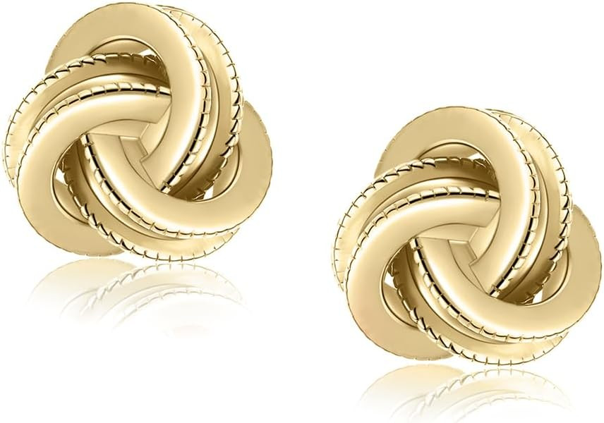Gold Plated Sterling Silver Studs Love Knot Earrings For Women | Hypoallergenic & Nickle Free Jew... | Amazon (US)