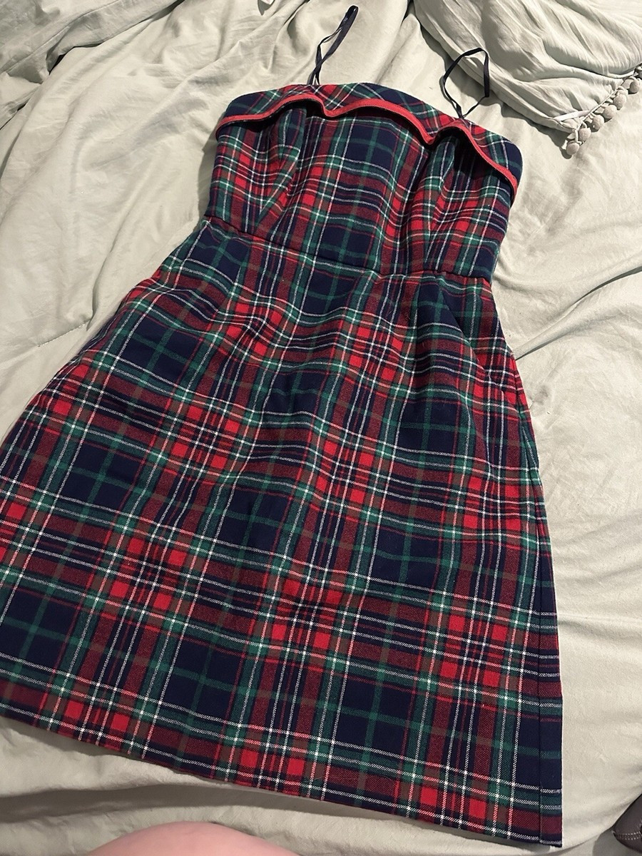 Vineyard Vines Holiday Plaid Strapless Dress | eBay US